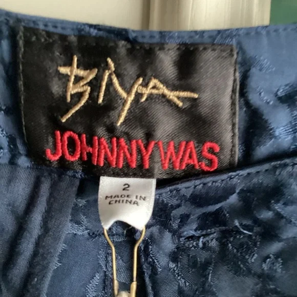 Johnny Was NWT Kiarra Pant Women'sSize 2Navy Blue Cargo Joggers
